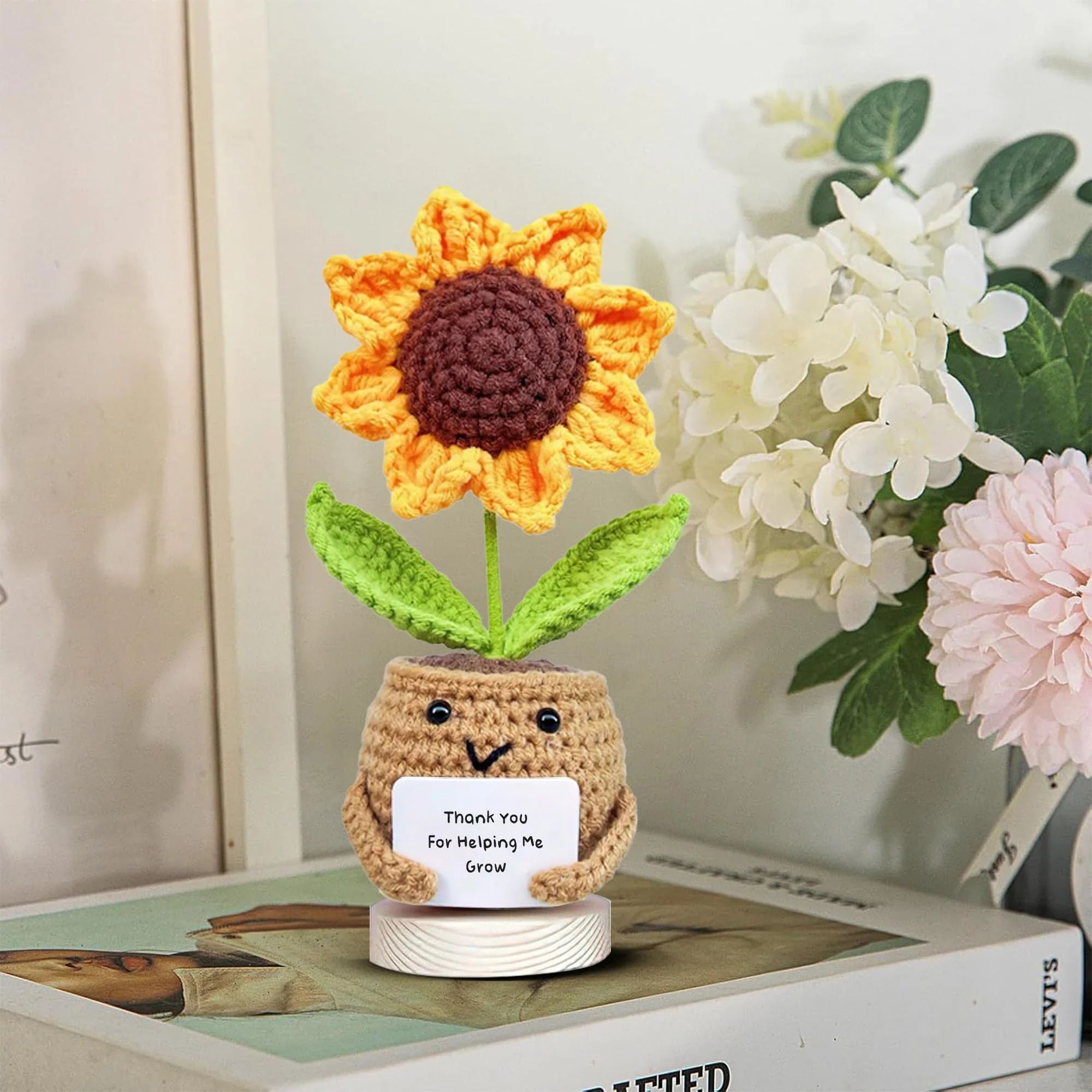 Crocheted Sunflower Potted Plant Gif - Image 5