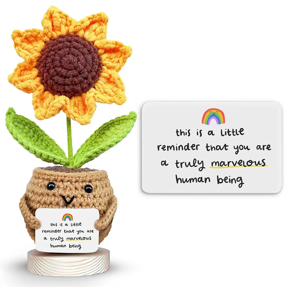 Crocheted Sunflower Potted Plant Gif - Image 6