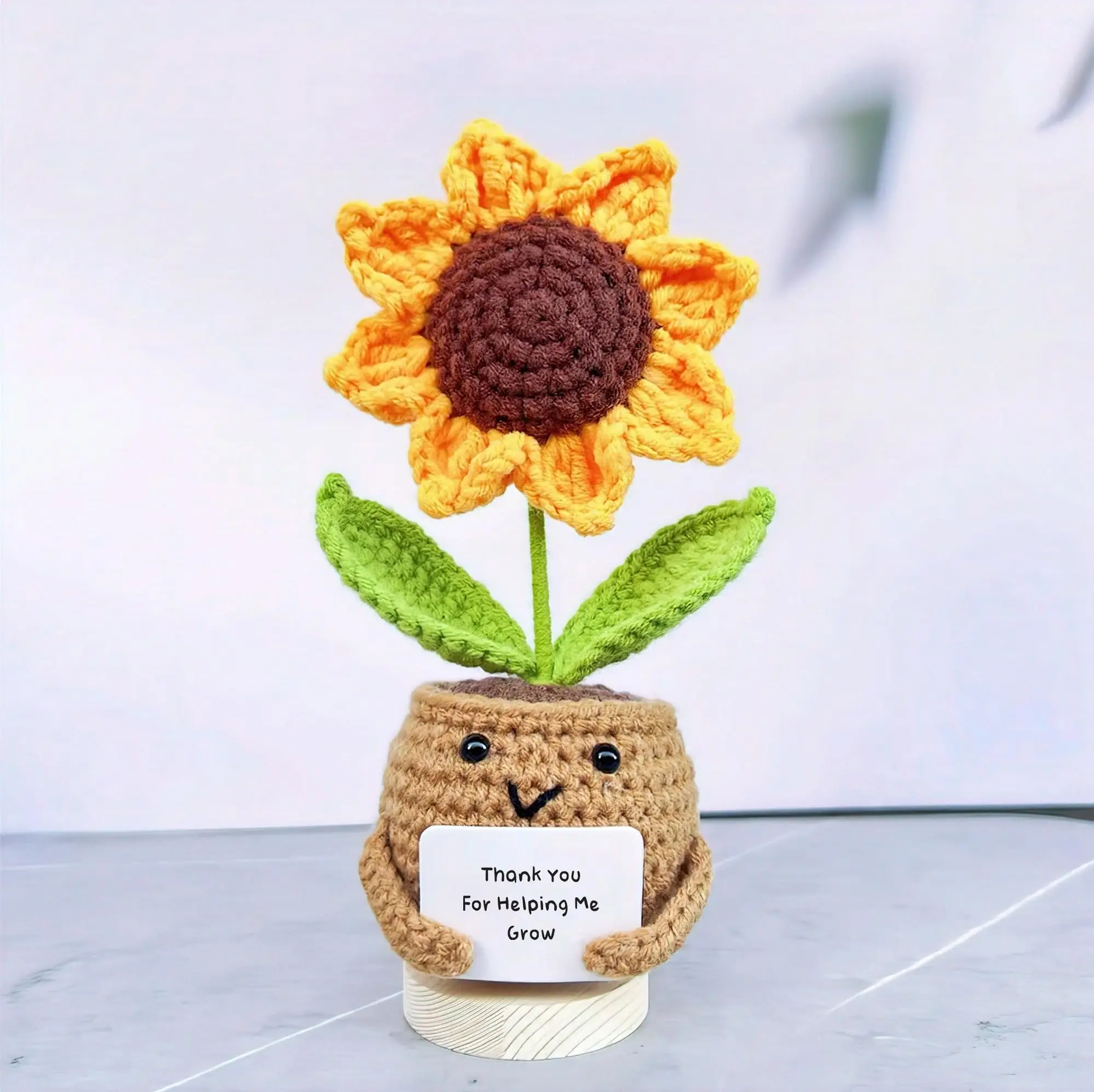 Crocheted Sunflower Potted Plant Gif - Image 8