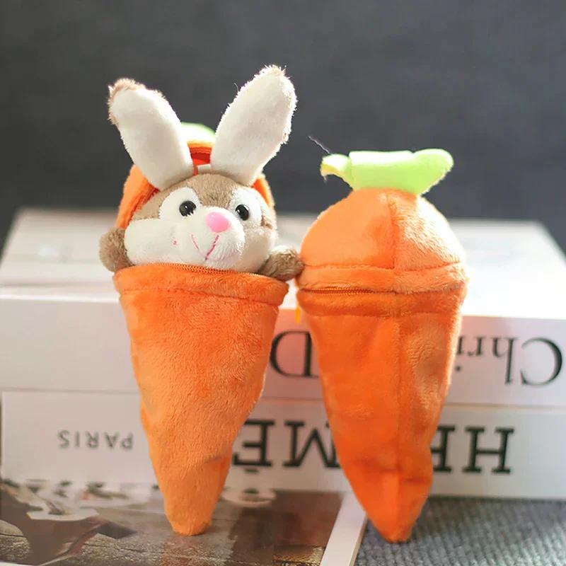 Reversible Easter Bunny Carrot Plush Keychain - Image 2