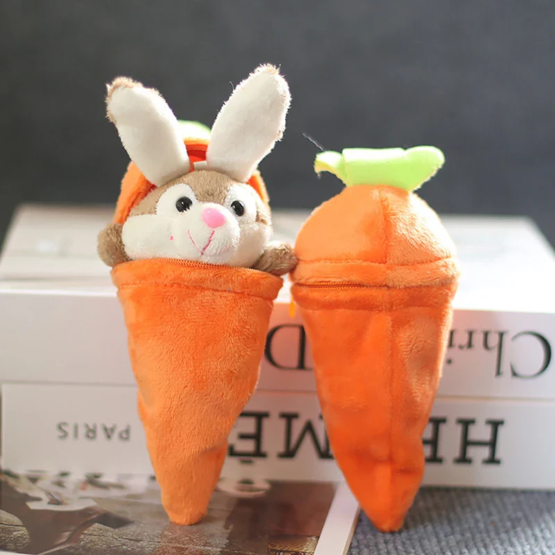 Reversible Easter Bunny Carrot Plush Keychain - Image 4