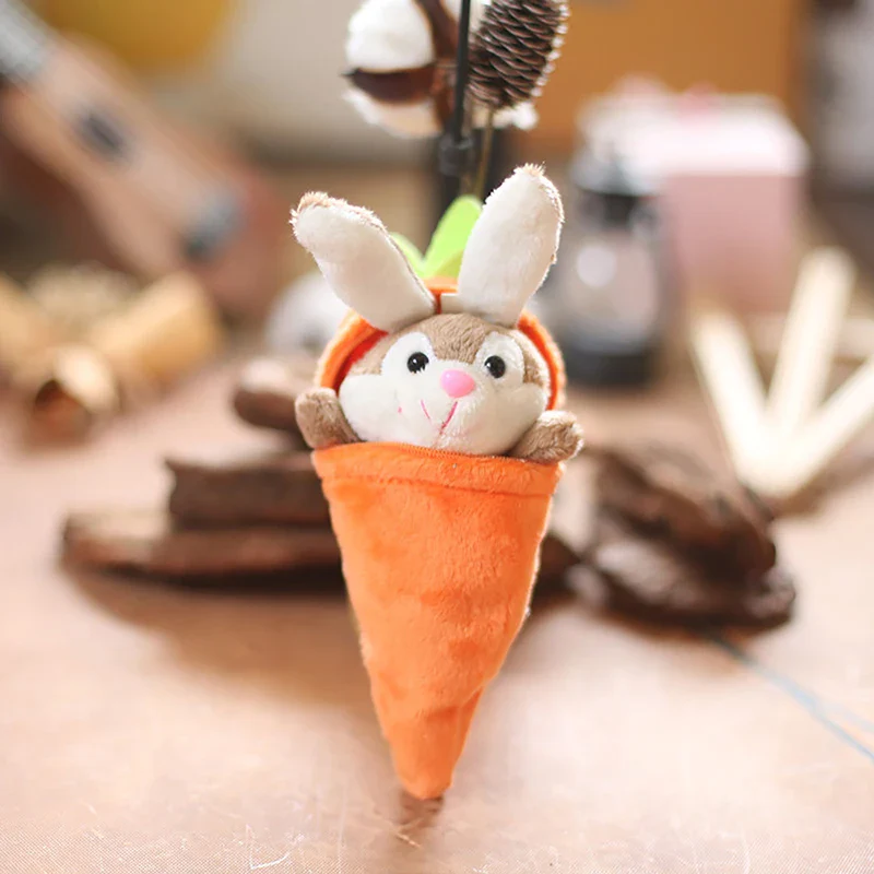 Reversible Easter Bunny Carrot Plush Keychain - Image 5