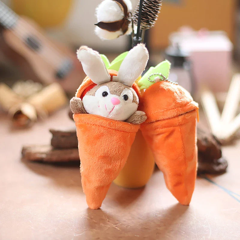 Reversible Easter Bunny Carrot Plush Keychain - Image 7